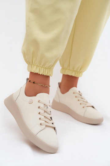 Sapatos de couro Vinceza 41508 marfim