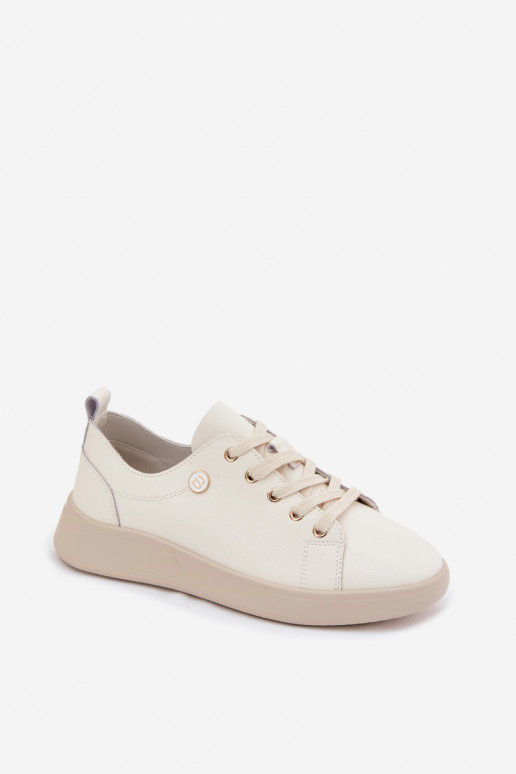 Sapatos de couro Vinceza 41508 marfim
