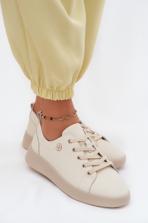 Sapatos de couro Vinceza 41508 marfim