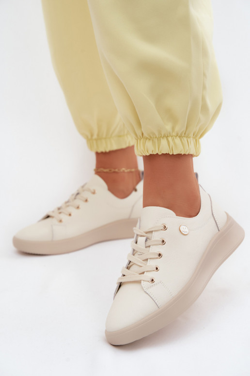 Sapatos de couro Vinceza 41508 marfim