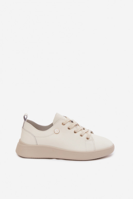 Sapatos de couro Vinceza 41508 marfim