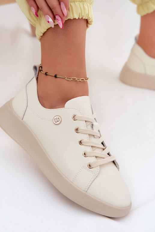 Sapatos de couro Vinceza 41508 marfim