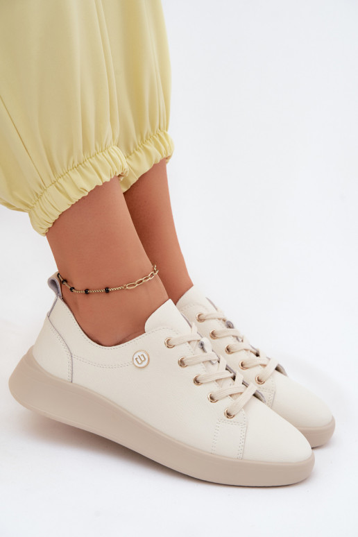Sapatos de couro Vinceza 41508 marfim