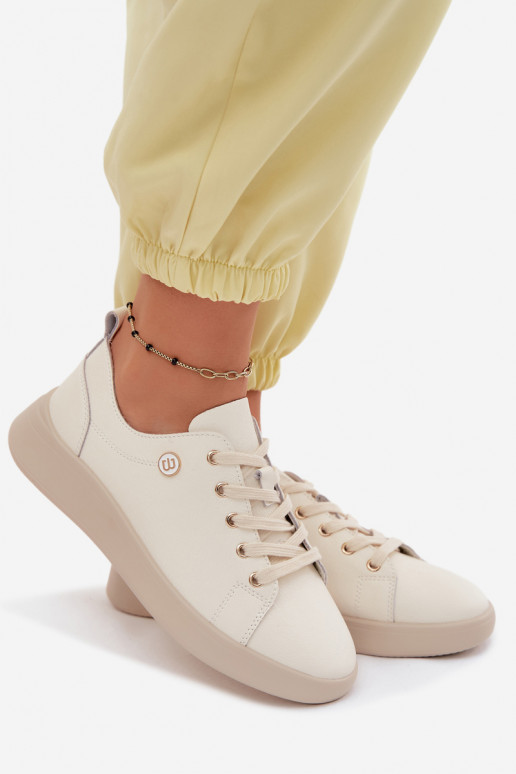 Sapatos de couro Vinceza 41508 marfim