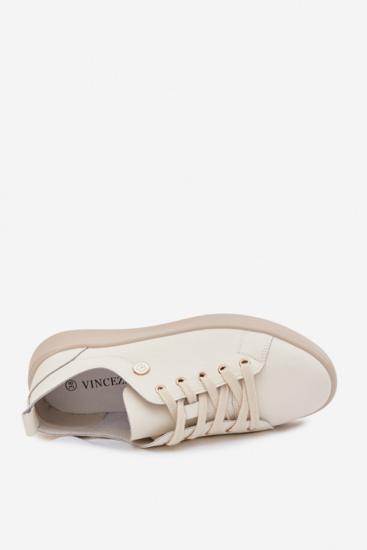 Sapatos de couro Vinceza 41508 marfim