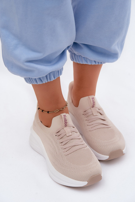  tênis À modalo de tênis Feminino Um modelo atraente Kobbo 102425 bege