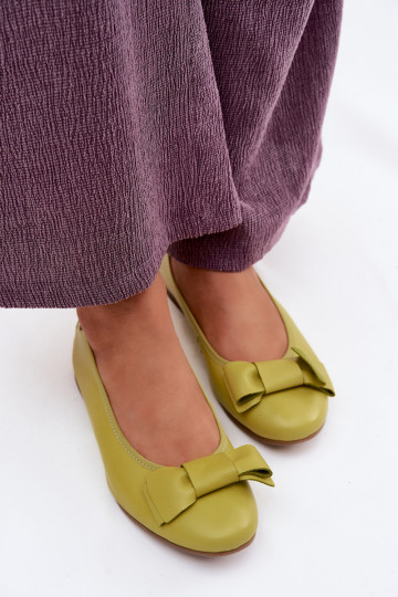 Bailarinas com fitas Tem que serciejka P6802-09 Calcário