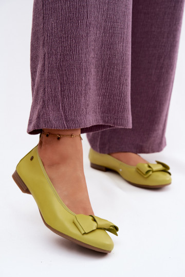 Bailarinas com fitas Tem que serciejka P6802-09 Calcário 2