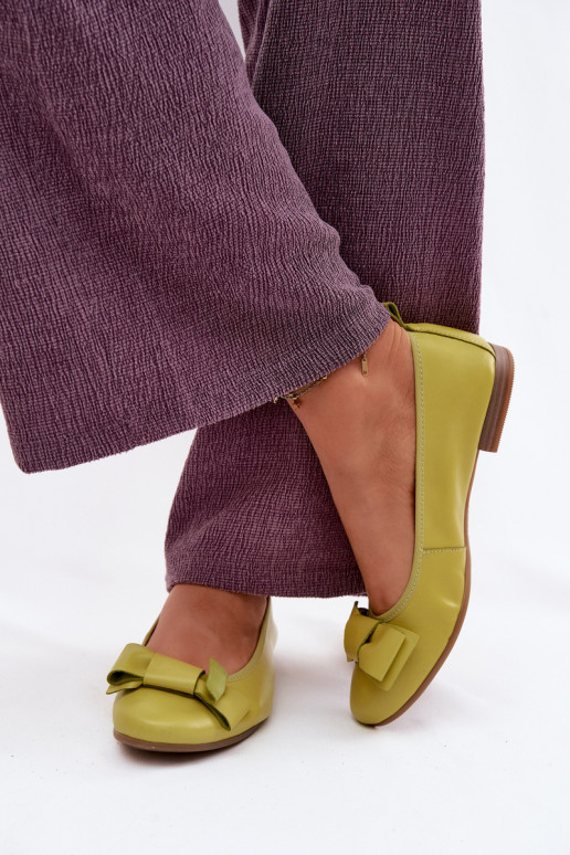 Bailarinas com fitas Tem que serciejka P6802-09 Calcário