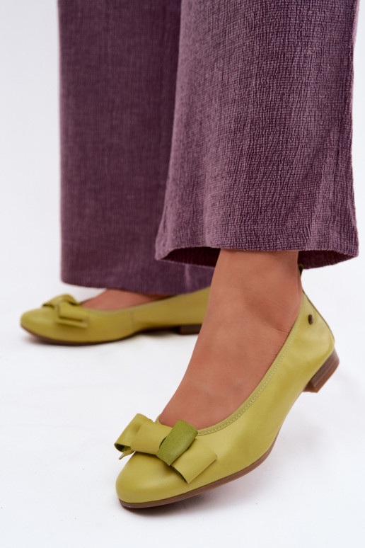 Bailarinas com fitas Tem que serciejka P6802-09 Calcário