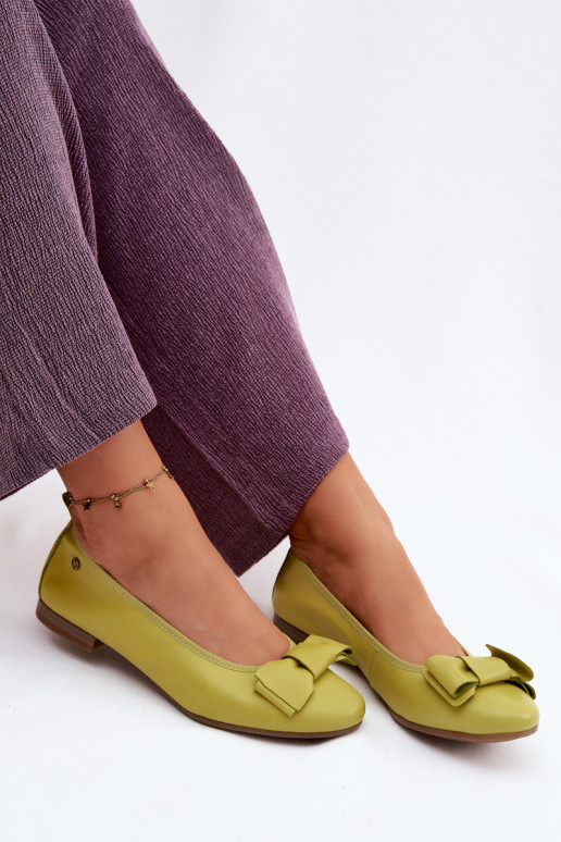 Bailarinas com fitas Tem que serciejka P6802-09 Calcário