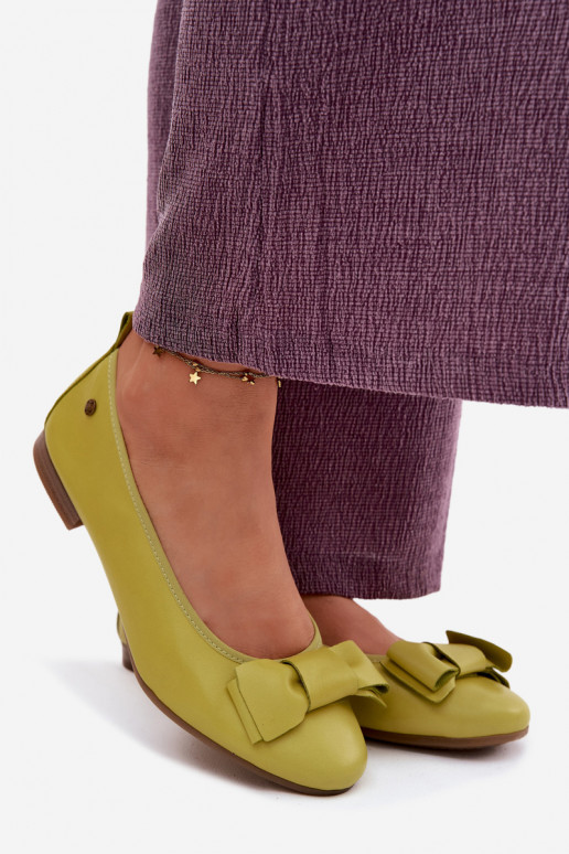 Bailarinas com fitas Tem que serciejka P6802-09 Calcário