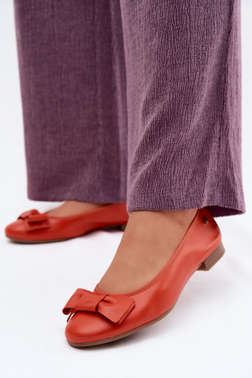 Bailarinas com fitas Tem que serciejka P6802-18 cor laranja