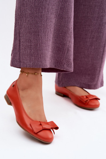 Bailarinas com fitas Tem que serciejka P6802-18 cor laranja 2