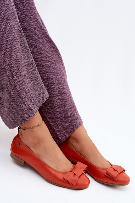 Bailarinas com fitas Tem que serciejka P6802-18 cor laranja