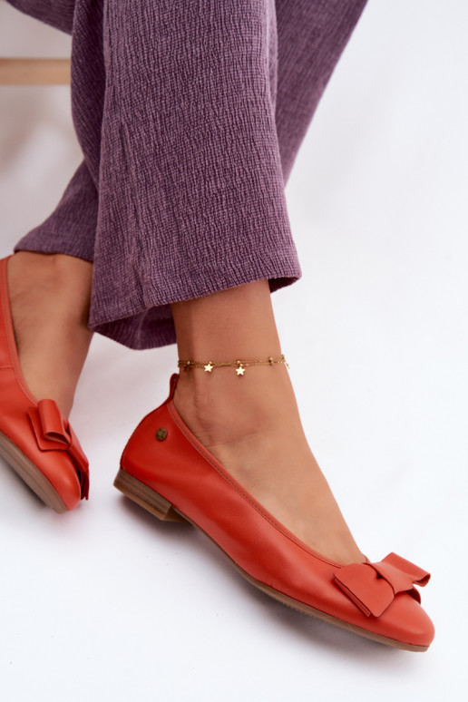 Bailarinas com fitas Tem que serciejka P6802-18 cor laranja