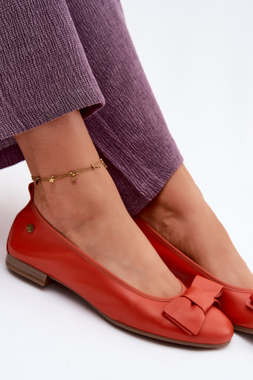 Bailarinas com fitas Tem que serciejka P6802-18 cor laranja