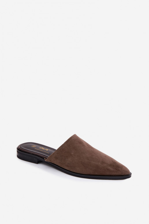 Mules de camurça D&A JC61-1004 caqui
