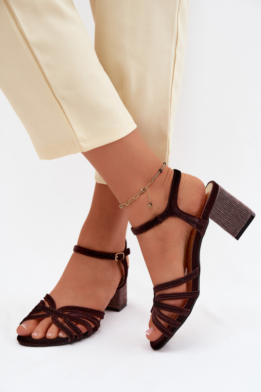 Aksamitne Sandálias femininas de salto alto D&A SR61-0102 Borgonha