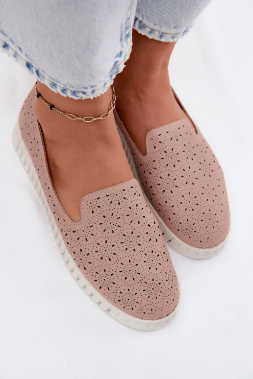 Sapatos slip-on perfurados rosa Salty