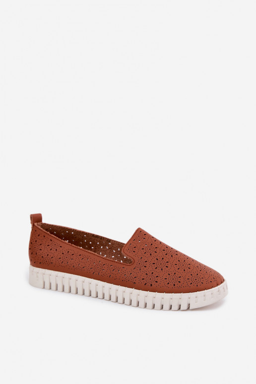 Sapatos slip-on perfurados castanhos Salty