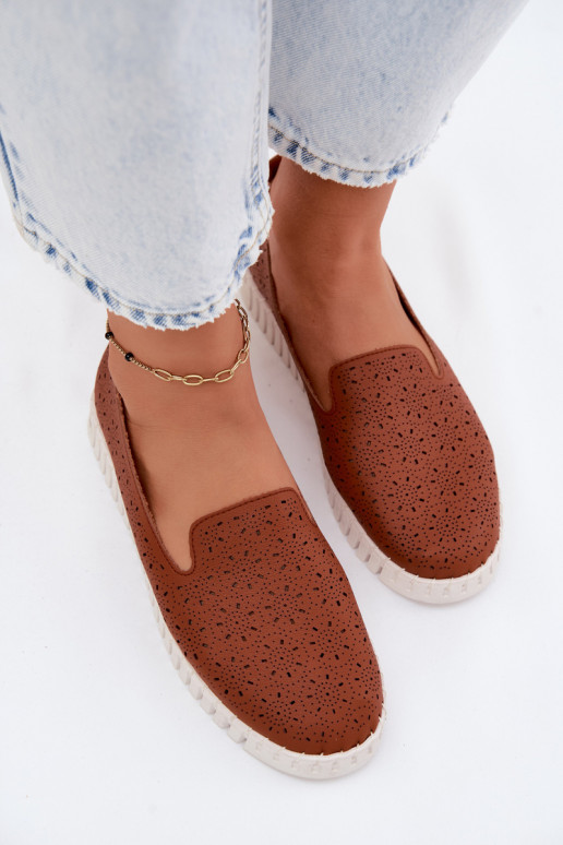 Sapatos slip-on perfurados castanhos Salty