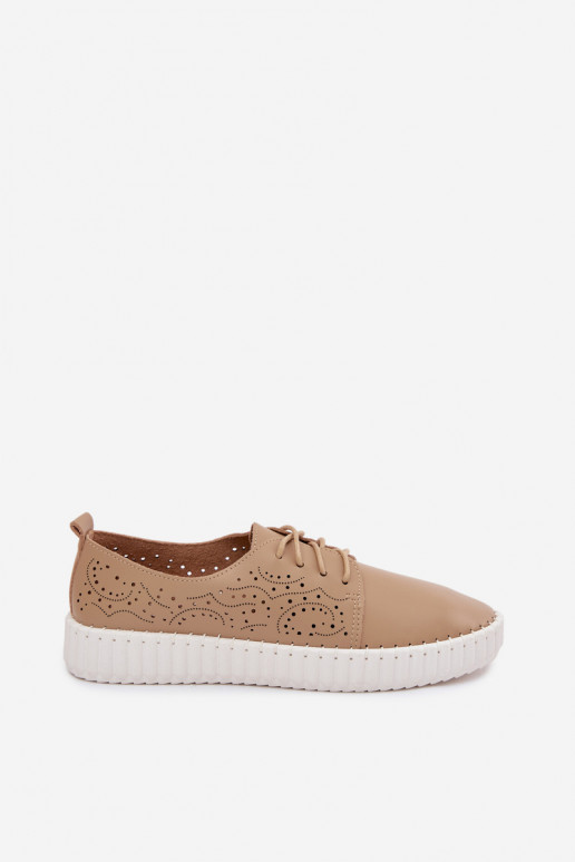 Sapatos perfurados de areia com atacadores Pearla