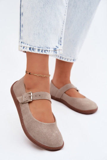 Bailarinas BarefootHabilitadoturalnego de camurçau Zazoo 316 cor capuccino