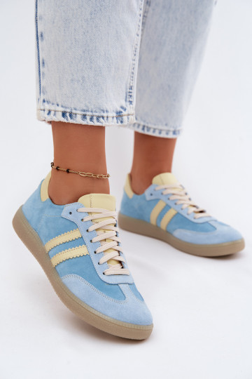 Zazoo N1068 de camurça Baixo À modalo de tênis Feminino azul claro 2