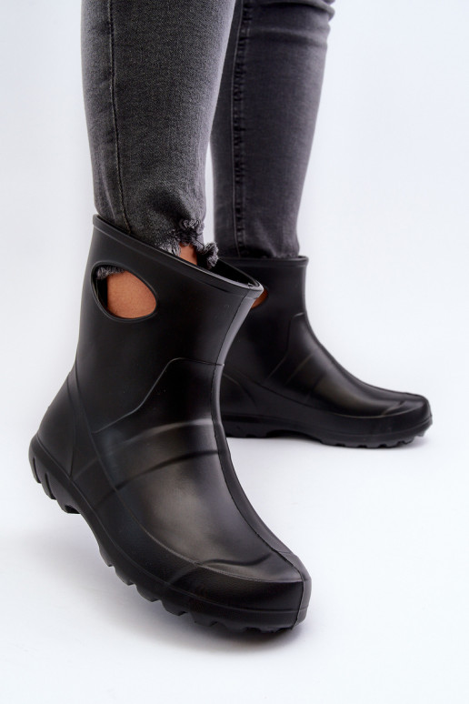 Botas de borracha impermeáveis femininas pretas LEMIGO GARDEN 752