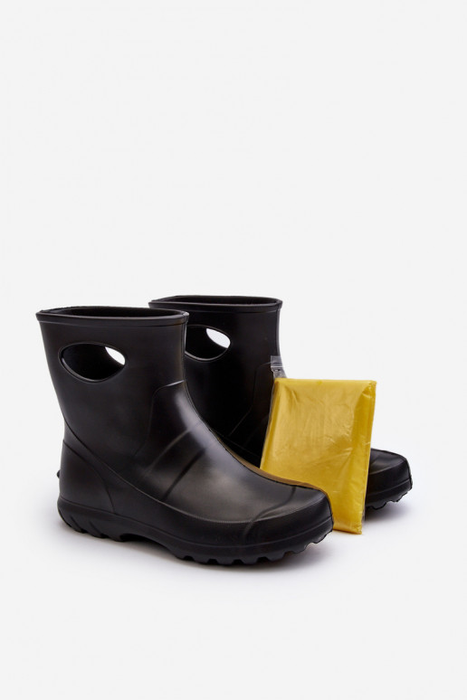 Botas de borracha impermeáveis femininas pretas LEMIGO GARDEN 752