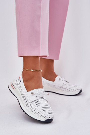 Pele sapato Feminino com uma plataforma cor branca Violeth 2