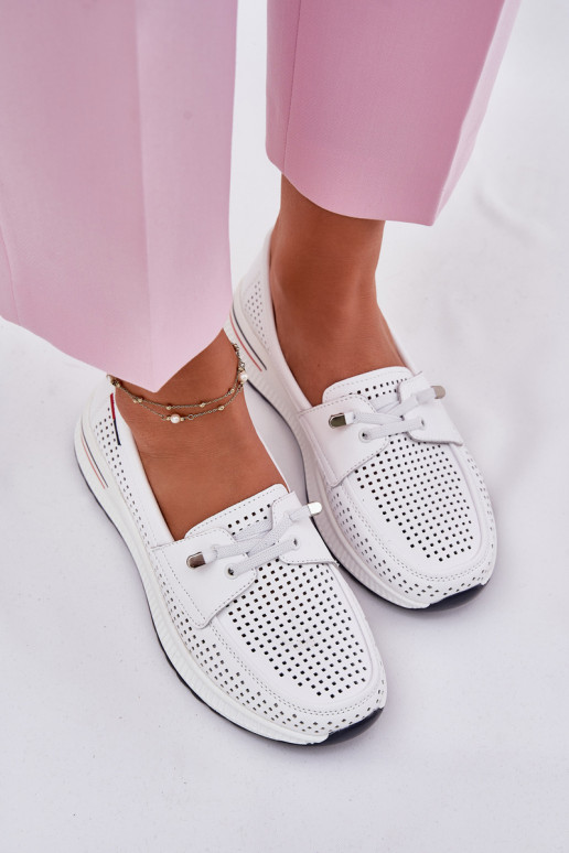 Pele sapato Feminino com uma plataforma cor branca Violeth