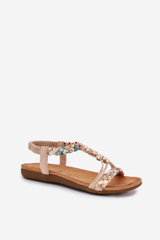 Sandálias femininasPrzypinkami I Plecionymi Paskami bege Nusoreth