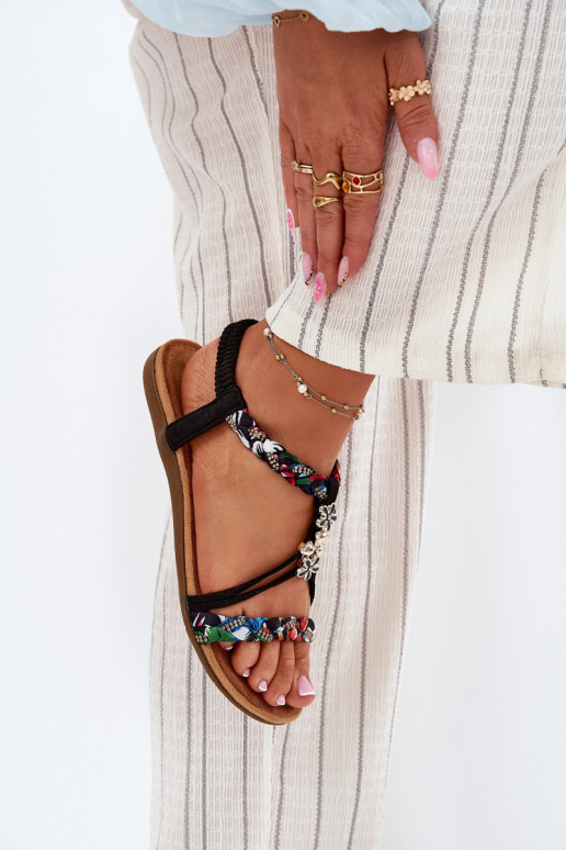 Sandálias femininasPrzypinkami I Plecionymi Paskami cor preta Nusoreth