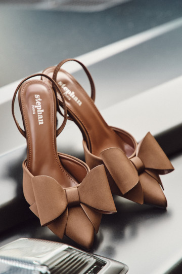 sapatos de salto altoOdkrytymi Piętami I Kokardką cor marrom Eklevia