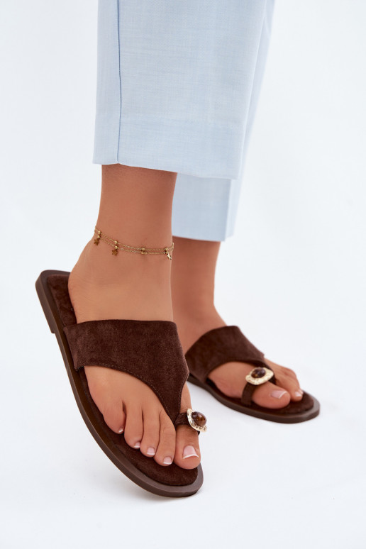 isósceles Chinelos Chinelos Feminino Com decorações Detalem CzekoladoParae Fedira