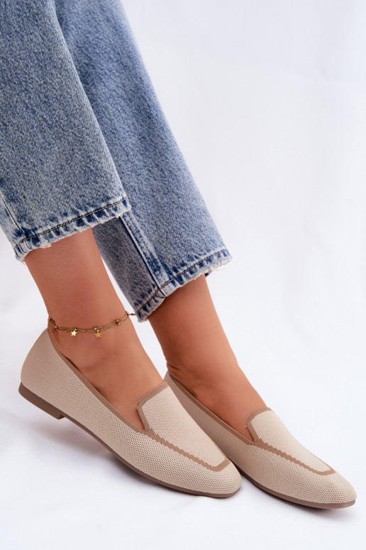 Mocassins têxteis isósceles bege Selisa