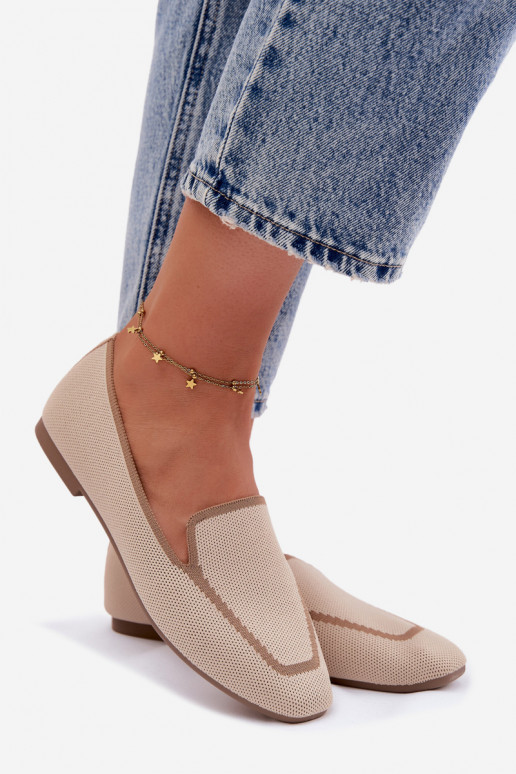 Mocassins têxteis isósceles bege Selisa
