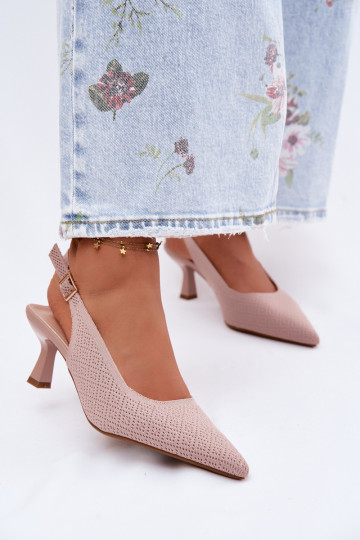  Sandálias de salto alto cor rosa Delessa 2