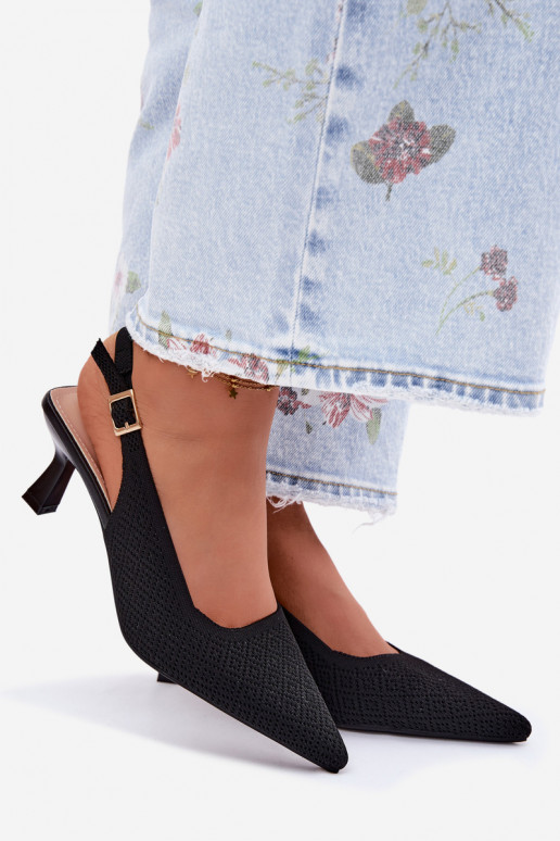  Sandálias de salto alto cor preta Delessa