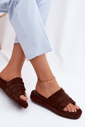 Chinelos femininos Com babados CzekoladoParae Gelmira