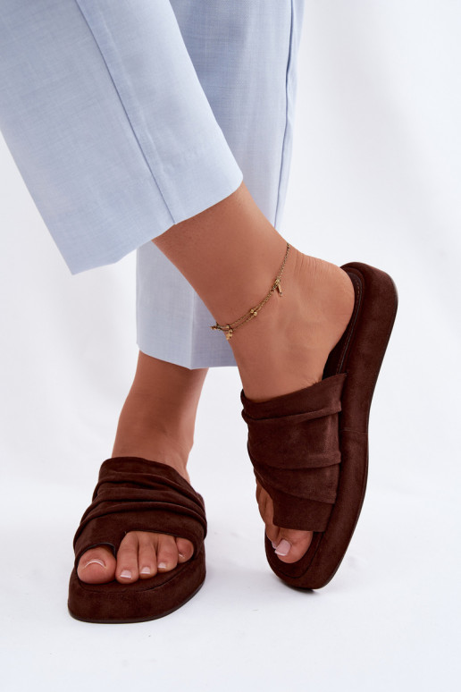 Chinelos femininos Com babados CzekoladoParae Gelmira