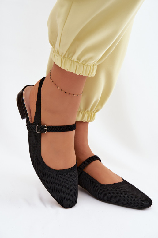  sandálias Bailarinas Feminino com alças cor preta Selrene