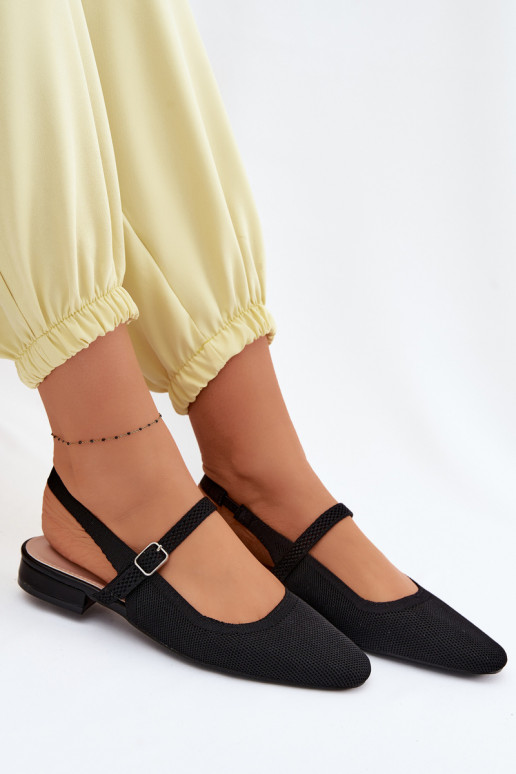  sandálias Bailarinas Feminino com alças cor preta Selrene