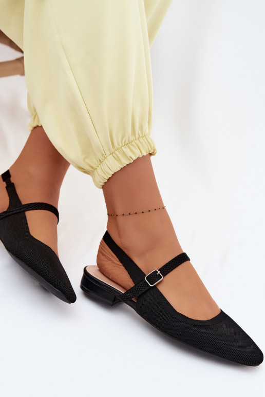  sandálias Bailarinas Feminino com alças cor preta Selrene