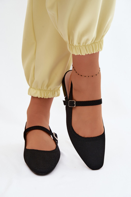  sandálias Bailarinas Feminino com alças cor preta Selrene