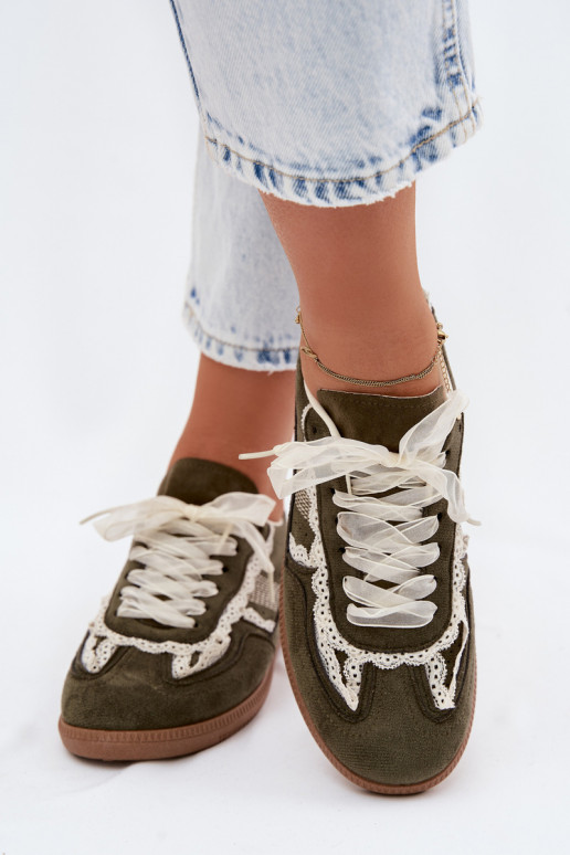 À modalo de tênis Feminino com renda cor verde Ilrene