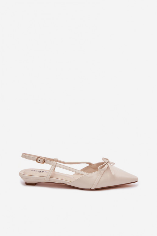 Sandálias femininasImitacji Skóry De salto baixo cor de marfim Jelmera