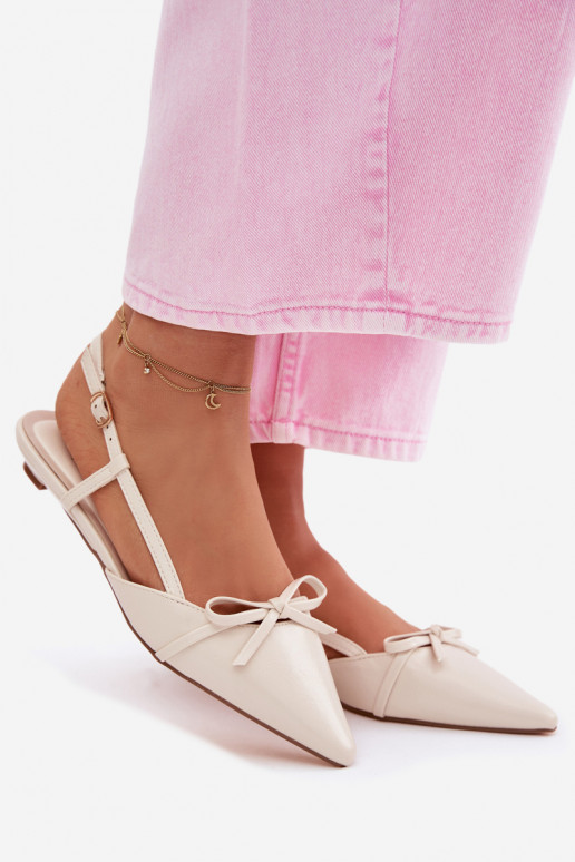 Sandálias femininasImitacji Skóry De salto baixo cor de marfim Jelmera